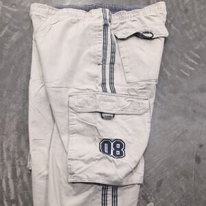 OTB Vintage Y2K Striped Cotton Cargo Pants Baggy JNCO Style Grunge Skate 35x27